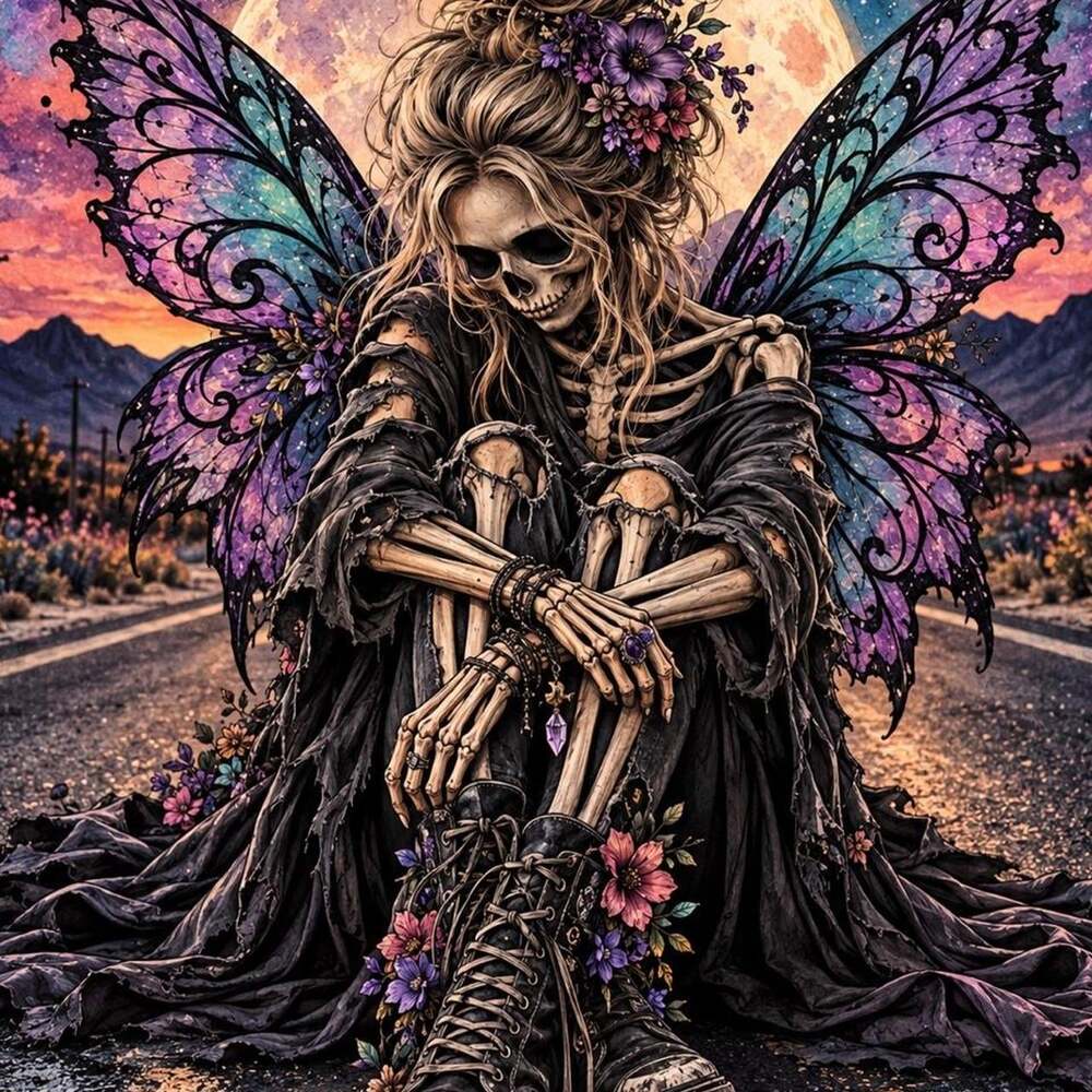 8 X 10 Framed Skeleton Fairy Desert 28 B 6